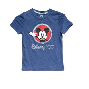 Disney Blue Mickey Mouse 100th Anniversary Tee kids size medium 7/8